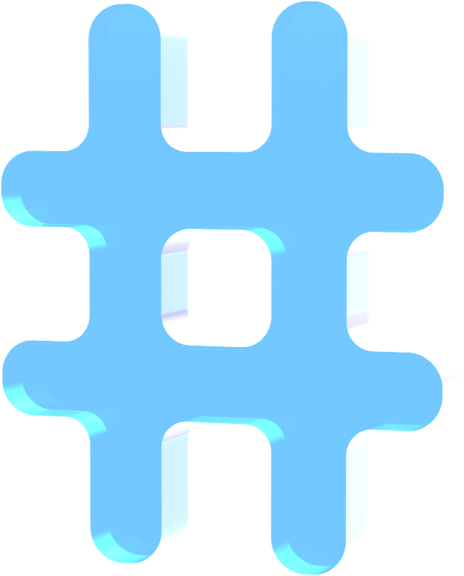 Glass hash symbol
