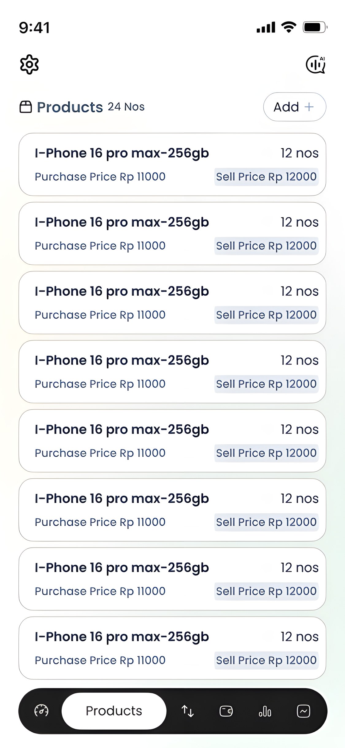 TokoSmart product list