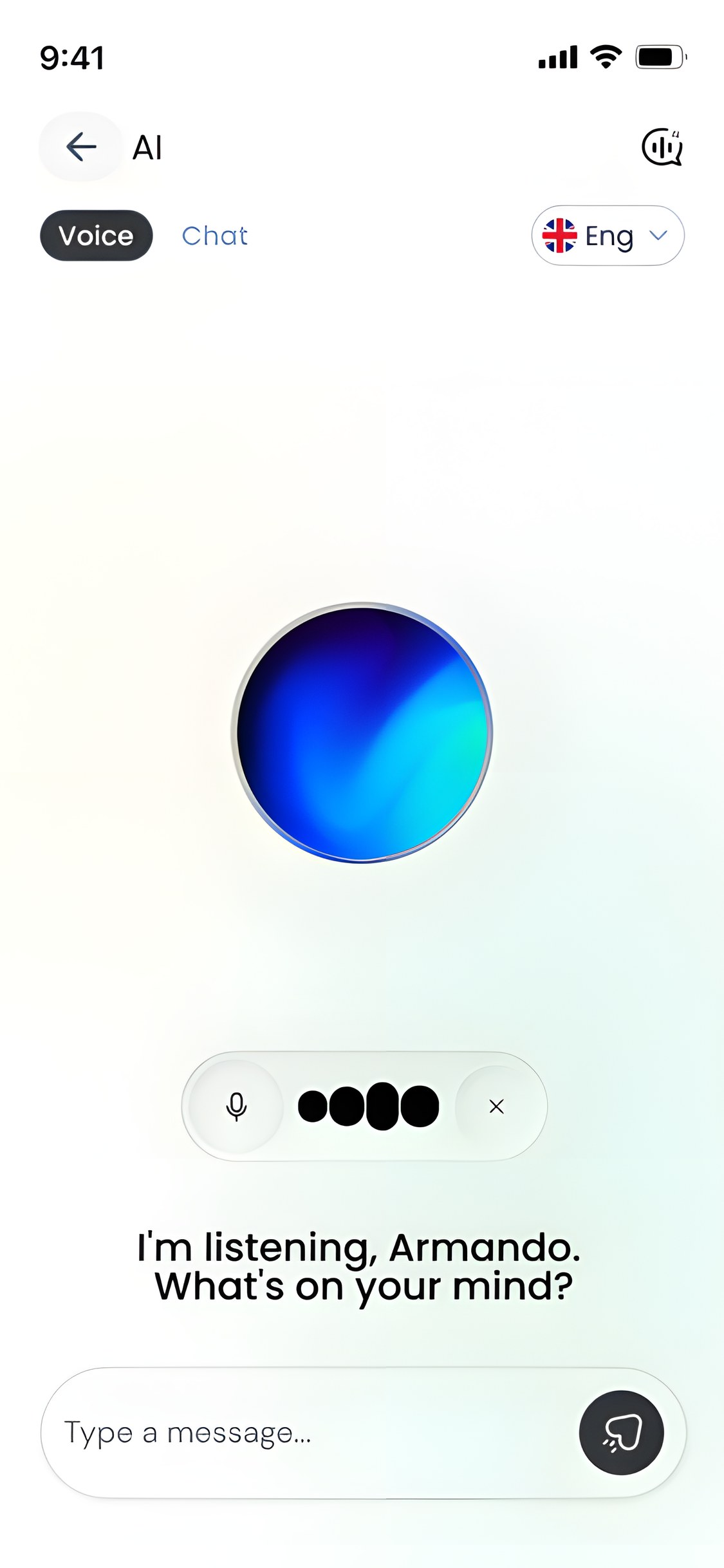 TokoSmart AI assistant, listening